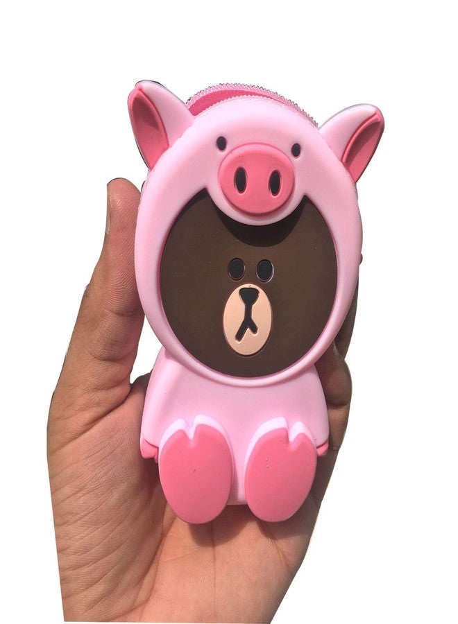 KC Piggy Multi-Function Mini Coin Purse Bag for Earphone Lipsticks Headphone Pendrive Keys Silicone (Pink) - Image 1